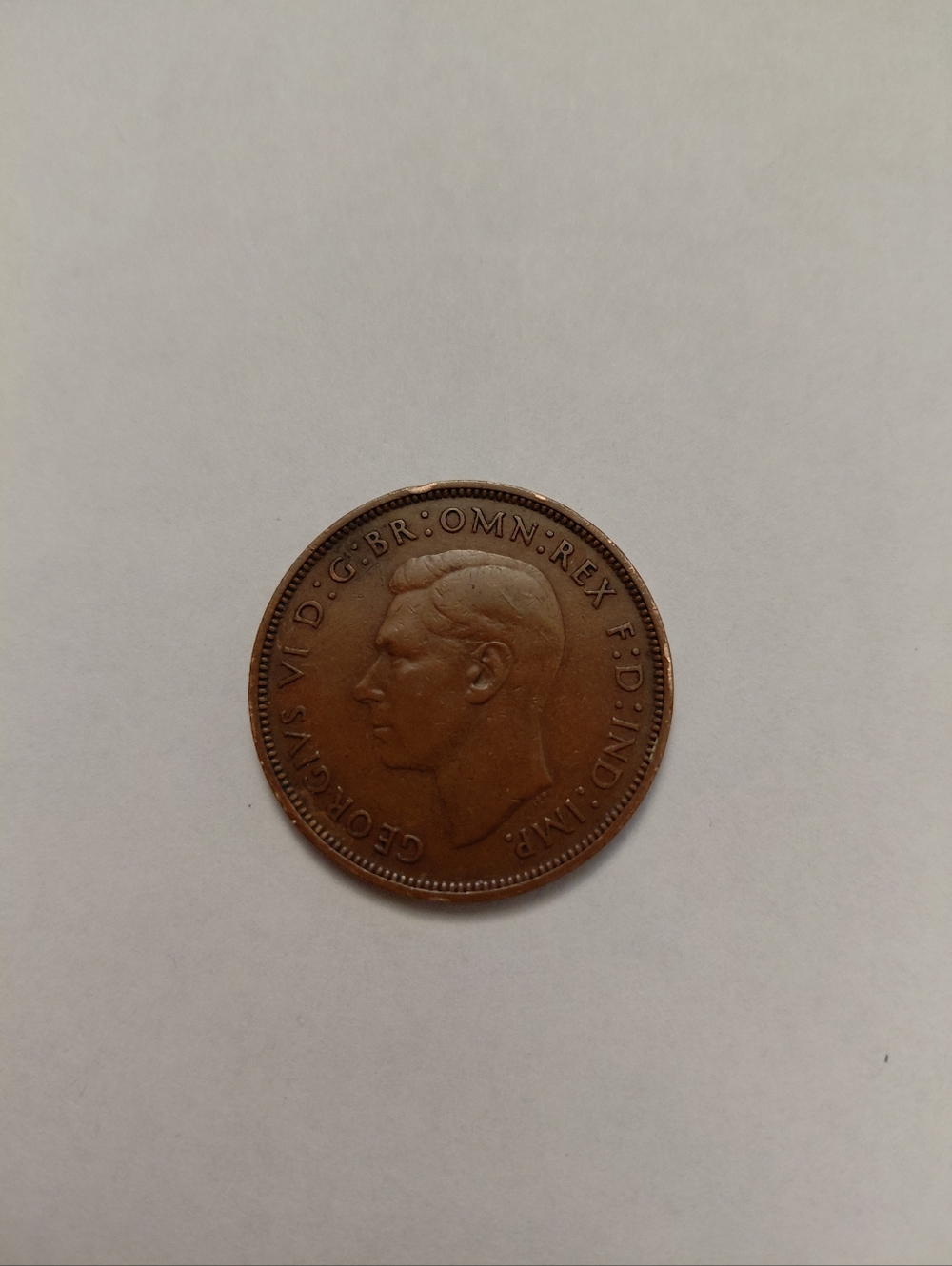 Vintage British Copper Coin - Brown 1938